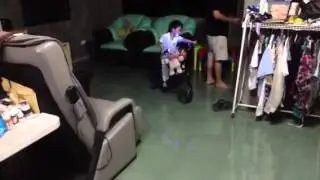 Eque riding his bike