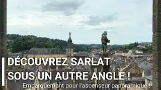 Sarlat vue du ciel avec l'ascenseur panoramique