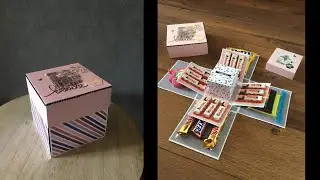 TUTO SCRAP Boîte à explosion (Grand modèle) Chocolats et petits cadeaux 🎁