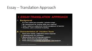 Approaches to Language Testing