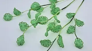 Декоративные кружевные веточки из бисера МК от Koshka2015- Beaded Flowers, цветы из бисера, МК