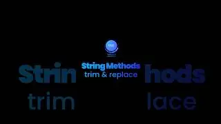JavaScript String Methods Trim & Replace 