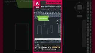 AutoCAd Tips 23-  Mid between two Points in AutoCAD #autocad  #autocadtips