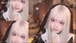 ASMR 斗鱼TV二呆啾 2024 11.01 修女黑丝cos play 近几个月最顶的一集