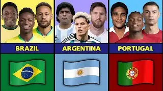 Each Country’s Past, Present and Future Football Stars #football #messi #ronaldo