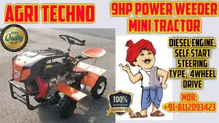 9HP Power Weeder/Mini tractor With Trolley Attached
