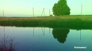Рыбалка на пруду.