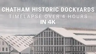 4K Timelapse Over Looking Chatham's Historic Industrial Dockyards