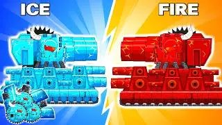 MEGA BATTLE: ICE TANK CRUSHES FIRE TANK - Cartoon Tank