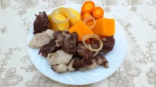 Баранина на пару с овощами / Steamed lamb with vegetables