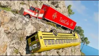 Terrifying Truck vs School Bus Collision! Insane Accident on Serpentine Road in BeamNG.Drive!