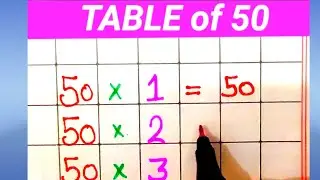 table of 50। 50 ka table। 50 ka pahada। Learn table of 50 in English।