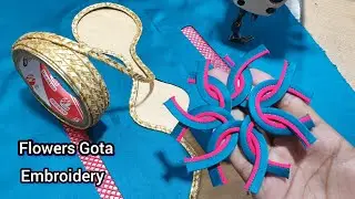 😲wow-Flowers Gota Embroidery Trouser Design_Best New Embroidery Sewing Tricks_Trouser Bottom Design