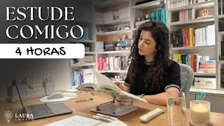 Estude comigo em TEMPO REAL (4 horas) #392 | Study with me | Laura Amorim