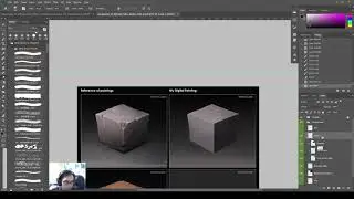 DPaint 3-3 Stone Cube- Free Transform-Warp, Gradient, and additional detail layer