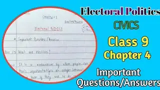 Class 9 Electronic Political | question answer | Civics Chapter 4 | Important Questions | #electoral