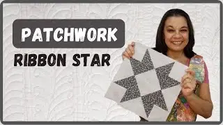 Bloco de Patchwork Fácil/Ribbon Star #patchwork #costura #costura #quilt