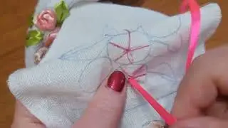 Шью кухонное полотенце и украшаю вышивкой лентами «Розы и листья» + 4  кухонных комплекта