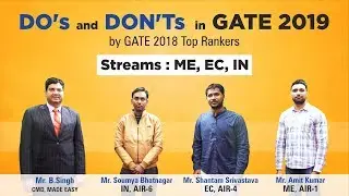 DO’s and DON'Ts in GATE 2019 | Exam Facing Strategies by GATE 2018 Toppers | MADE EASY