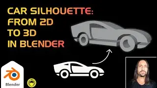I made a 3D car silhouette from a 2D clipart in Blender using Bezier curves