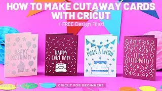 HOW TO MAKE CUTAWAY CARDS WITH CRICUT AND CRICUT CARD MAT | CRICUT FOR BEGINNERS | CARD TUTORIAL