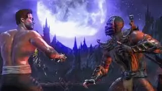A Jojo's Bizarre Adventure scene but in Mortal Kombat X...