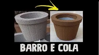 Cement vase with ecological homemade paint 2 ingredients Cheap