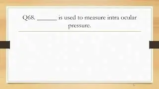 Optometry MCQs Series - Part 14