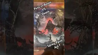 Spray Paint Art - Puss in Boots VS. Death #spraypaintart #pusssinbootsthelastwish #shorts #disney