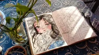 Winter ❄️ anime girl painting step by step 🌷|water color painting