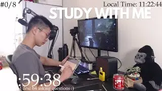 8 HOURS Study With Me Live Pomodoro 60/10🦍🌱