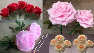 4 Ways to Make Realistic Roses Felt Flowers - #DIY How to Make Felt Flowers - S Nuraeni