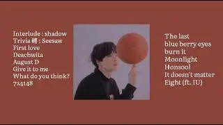 bts suga playlist • happy bday yoongii