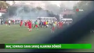 Maç sonrası saha savaş alanına döndü, tekme ve tokatlar havada uçuştu!