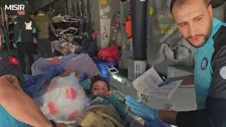 Gazzeli 68 hasta ve 61 refakatçiyi Türkiye'ye getirecek uçak, Mısır El-Ariş'ten havalandı