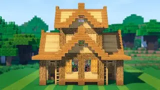 Красивый деревянный дом в Майнкрафт - Как построить стартовый дом Minecraft