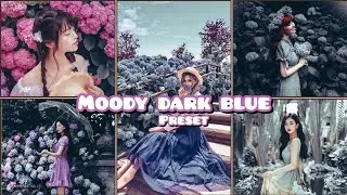 Moody dark blue preset - Lightroom mobile preset / Dark blue preset / Moody blue preset