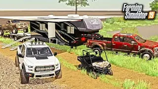 LIFTED DIESEL TRUCKS MUDDING! LIFTED RAPTOR & CUSTOM TRAILER (ROLEPLAY) | FARMING SIMULATOR 2019