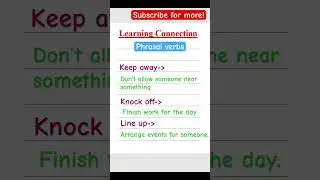 English Phrasal verbs with meaning 