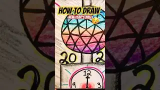 How to Draw New Year’s Eve Ball 🥳👍 Easy step by step Drawing 