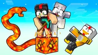 ATRAPADOS en un BLOQUE de LAVA en Minecraft 🌋😨 INVICTOR