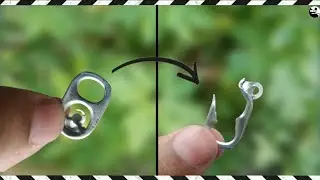 CONVERT SODA CAN TAB INTO FISHING HOOK