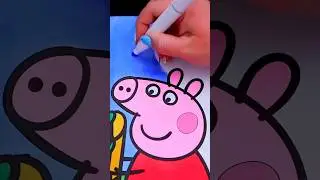 Coloring Peppa Pig 🐷 #peppapig #coloring #art #drawing #ohuhumarkers #coloringbook #satisfying