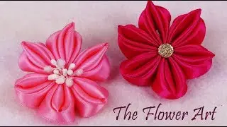 DIY Ribbon Flower I Kanzashi Flower Tutrial I How To Make Ribbon Flower