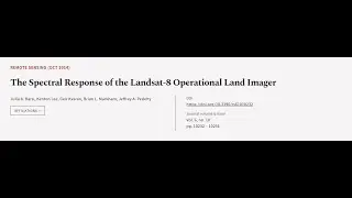 The Spectral Response of the Landsat-8 Operational Land Imager | RTCL.TV