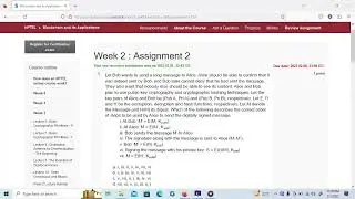 Blockchain and its Applications NPTEL SWAYAM Course Week 2 Assignment Answers