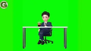 Boy talking green screen animation video, 3D animation video 