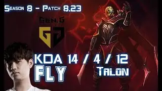 GEN Fly TALON vs TALIYAH Mid - Patch 8.23 KR Ranked