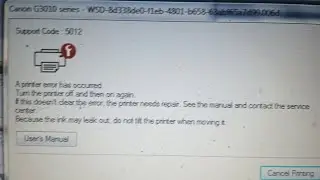 Support Code 5012 Canon Pixma G3010/G2010 Printer.P2 Error Solves Canon Pixma Printers