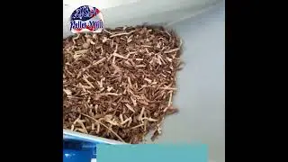 Small Hammer Mill processing wood shavings.